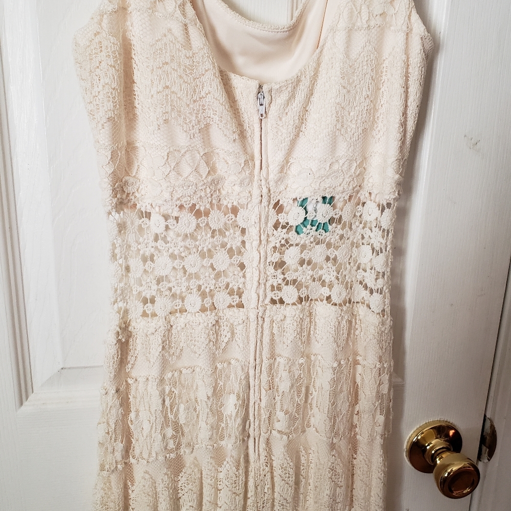 Maurice's Cream Colored Lace Maxi Dress - Small - Picture 4 of 5